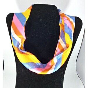 Multicolor Infinity Scarf Size 7" X 11" Pretty Spring/Summer Great Condition